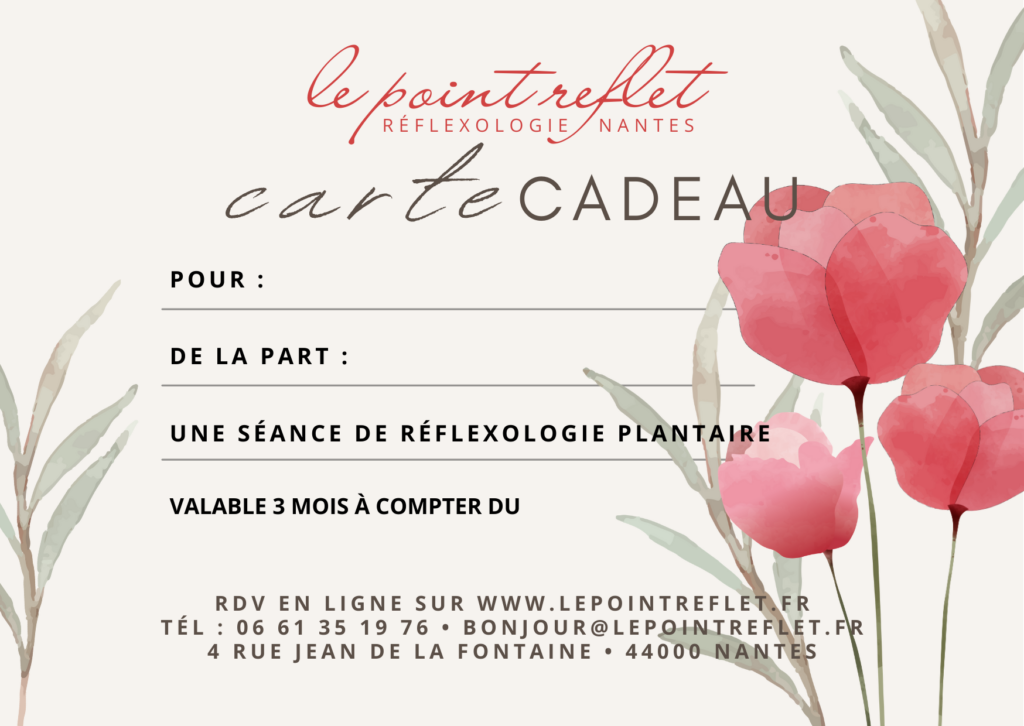 La carte-cadeau du Point Reflet : une séance de réflexologie à offrir.