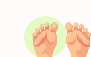 Illustration de deux pieds nus vus de dessous