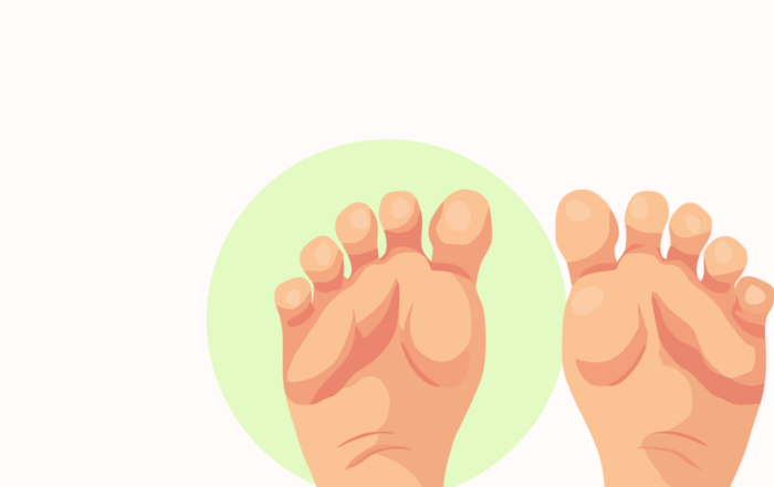 Illustration de deux pieds nus vus de dessous