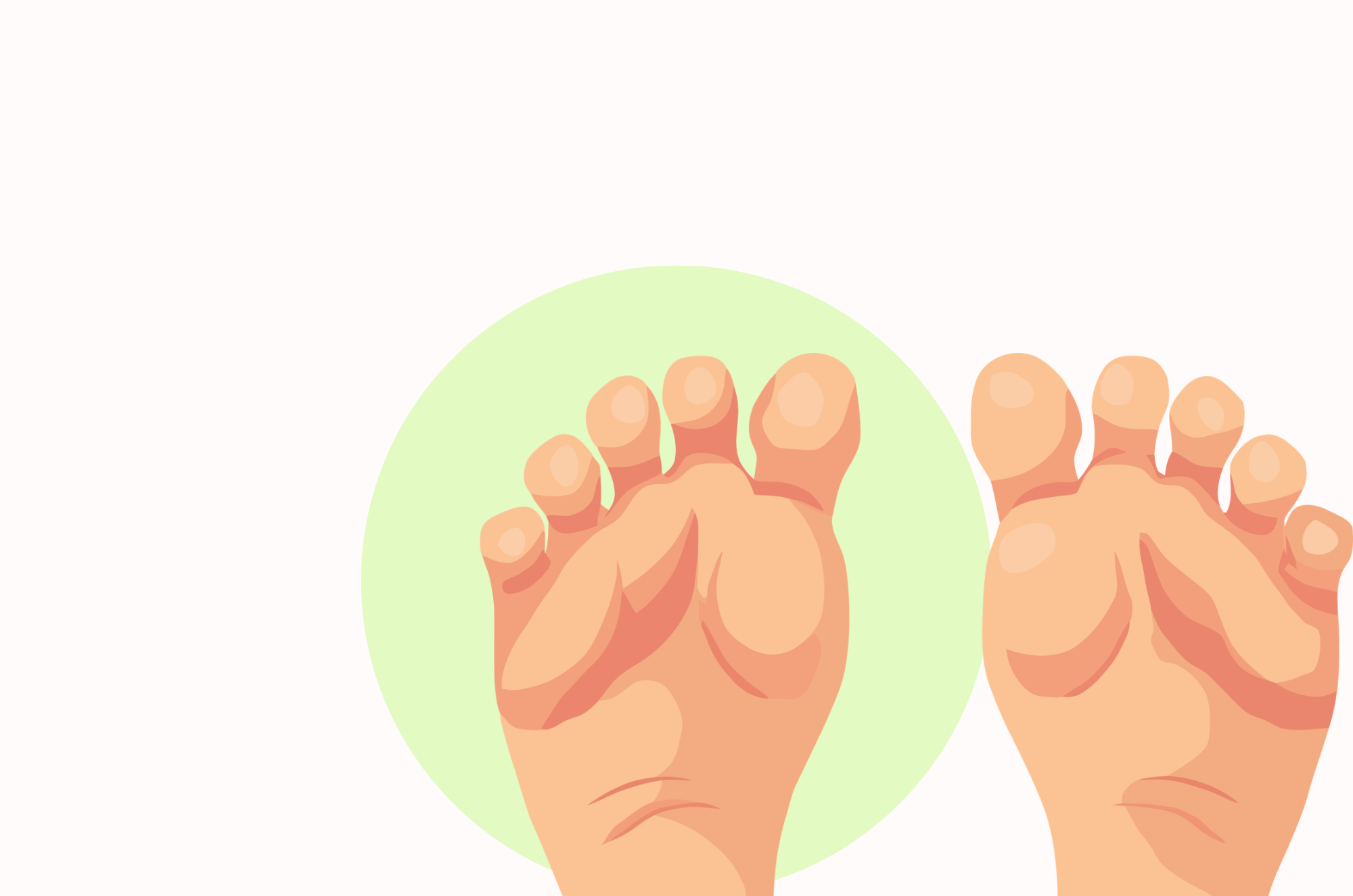 Illustration de deux pieds nus vus de dessous